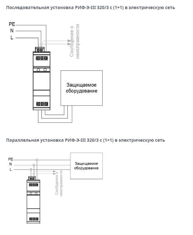 схемы установки УЗИП класса III medium_771724e4bf45b9d2f25e5cc84d190f10